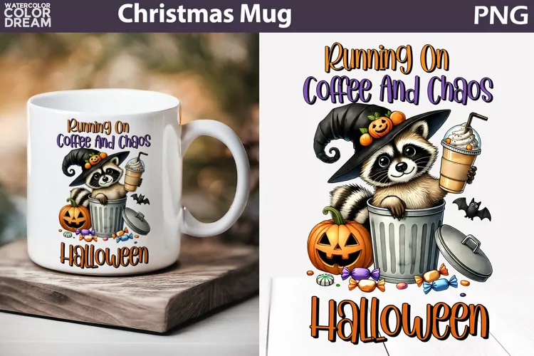 Raccoon Halloween Mug | Halloween Sarcastic Coffee Mug