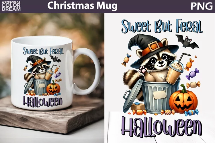 Raccoon Halloween Mug | Halloween Sarcastic Coffee Mug