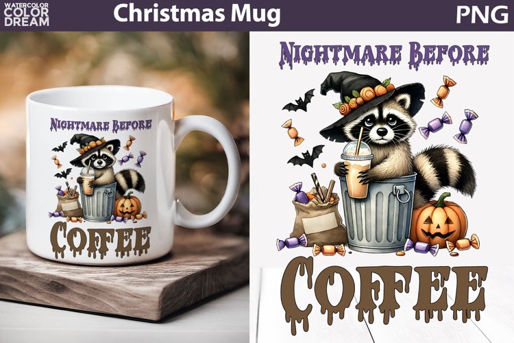 Raccoon Halloween Mug | Halloween Sarcastic Coffee Mug example image 1