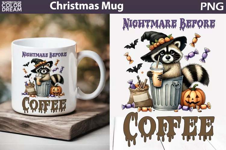 Raccoon Halloween Mug | Halloween Sarcastic Coffee Mug