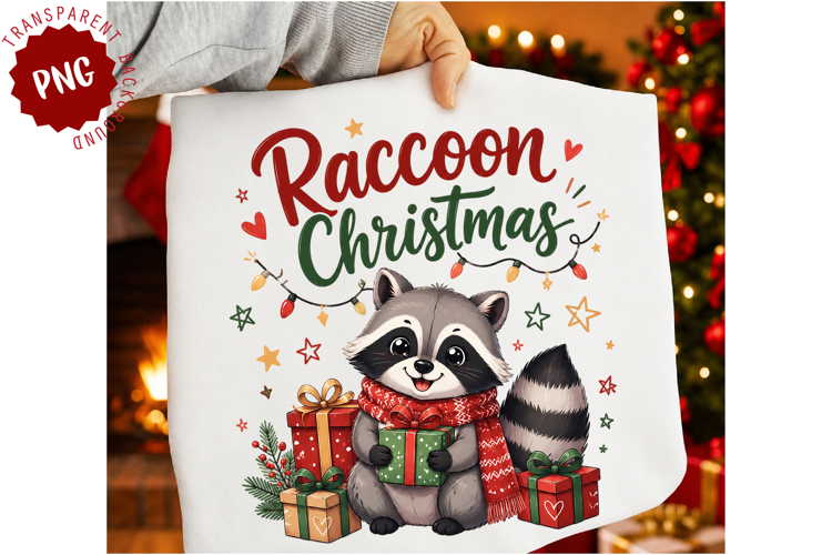 Raccoon Christmas PNG