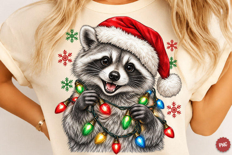 Raccoon Christmas PNG, Trending Christmas Raccoon Png