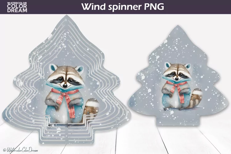 Christmas Tree Wind Spinner | Raccoon Wind Spinner