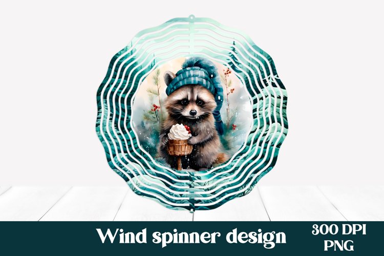 Raccoon wind spinner design | Christmas wind spinner