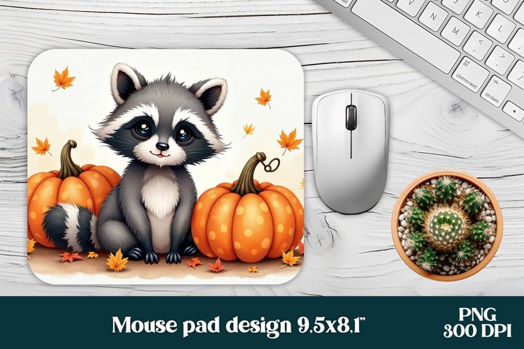 Halloween raccoon mouse pad PNG | Halloween mousepad PNG