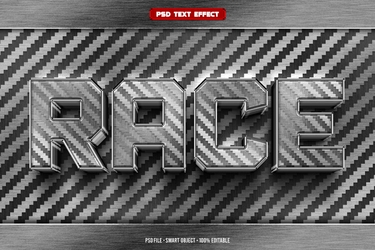 Race 3D editable text effect example image 1