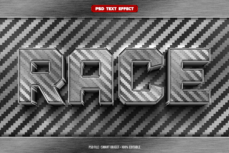 Race 3D editable text effect