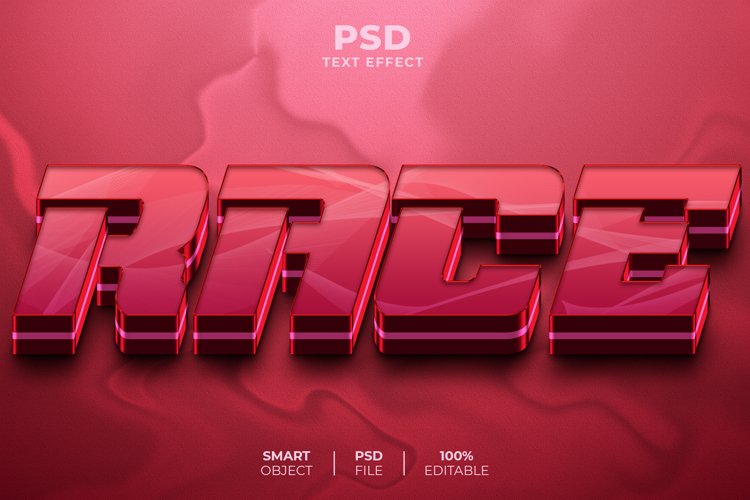 Race 3D editable text effect