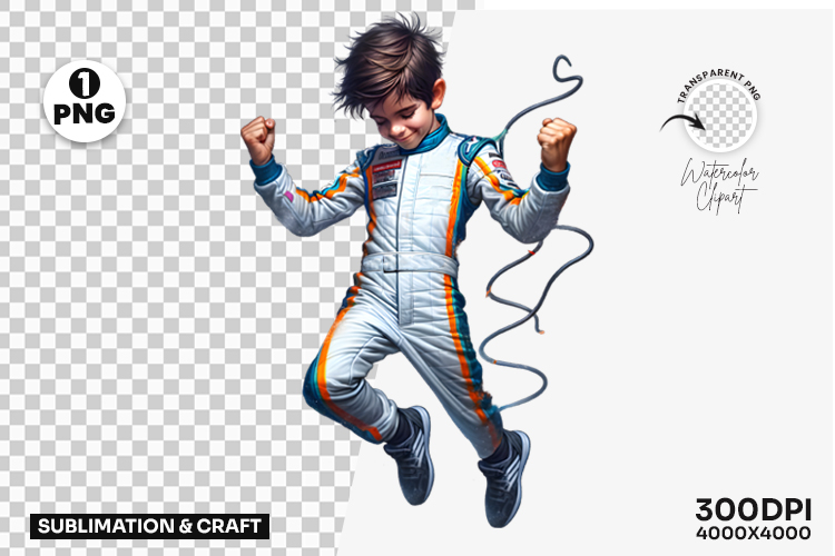 Race Driver Celebrating PNG Clipart Sublimation Design