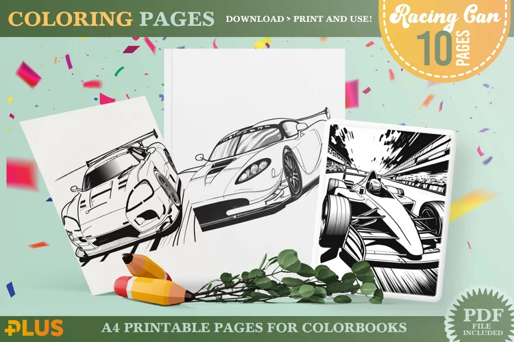 Racing Car Coloring Pages - Cool Car Race Coloring Pages