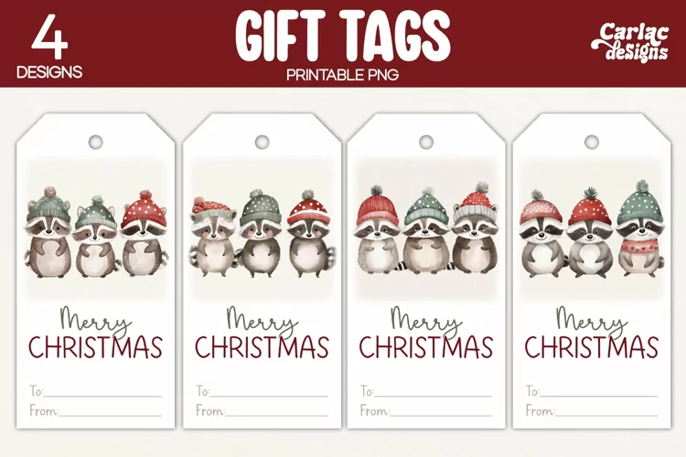 Christmas Gift Tags, Merry Christmas Printable Tags