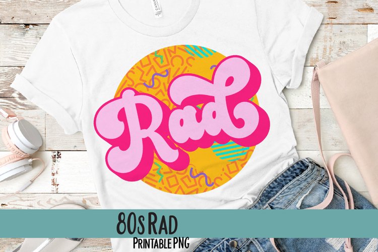 80s Rad Round Sublimation PNG
