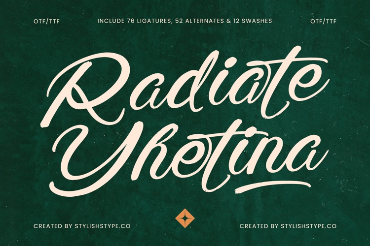 Radiate Yethina - Modern Script Font