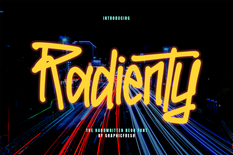 Radienty - Handwritten Neon Font