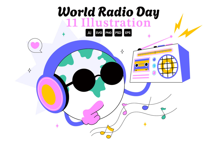 11 World Radio Day Illustration