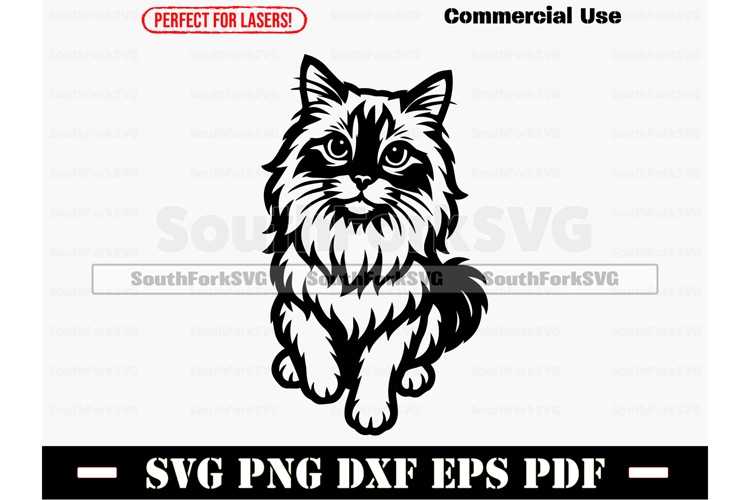 Ragdoll Cat Begging Design SVG PNG DXF EPS PDF