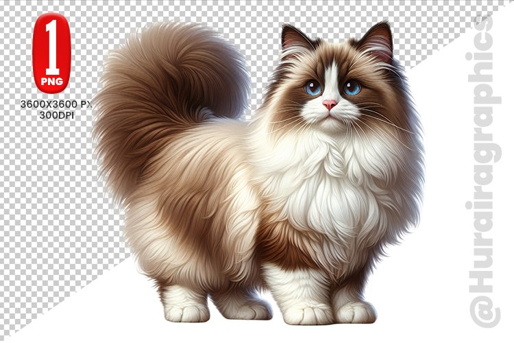 Ragdoll Cat Clipart - PNG File