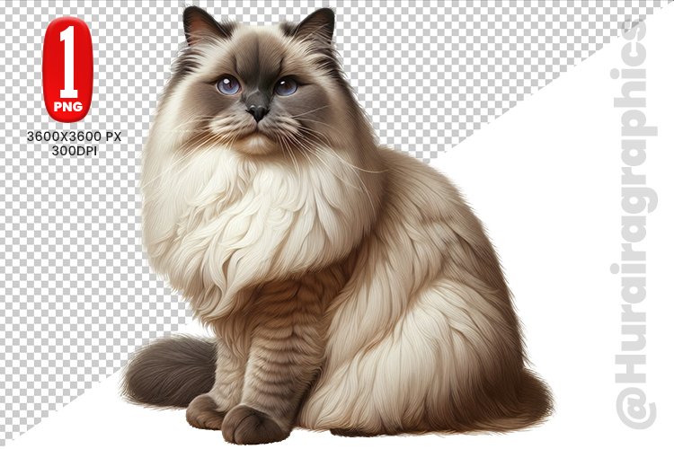 Ragdoll Cat Clipart - PNG File
