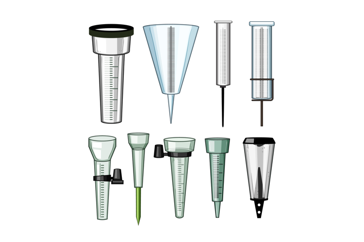 rain gauge set cartoon