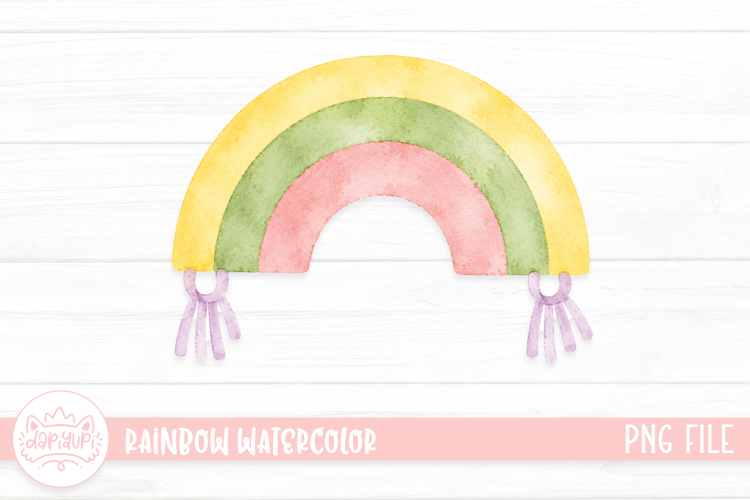 Cute Rainbow Watercolor Illustration