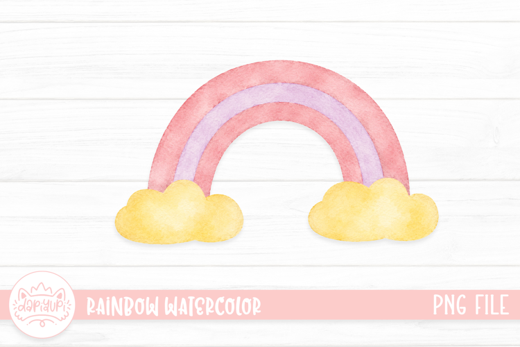 Cute Rainbow Watercolor Illustration