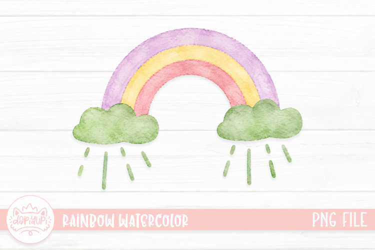 Cute Rainbow Watercolor Illustration