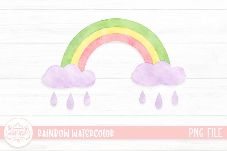 Cute Rainbow Watercolor Illustration
