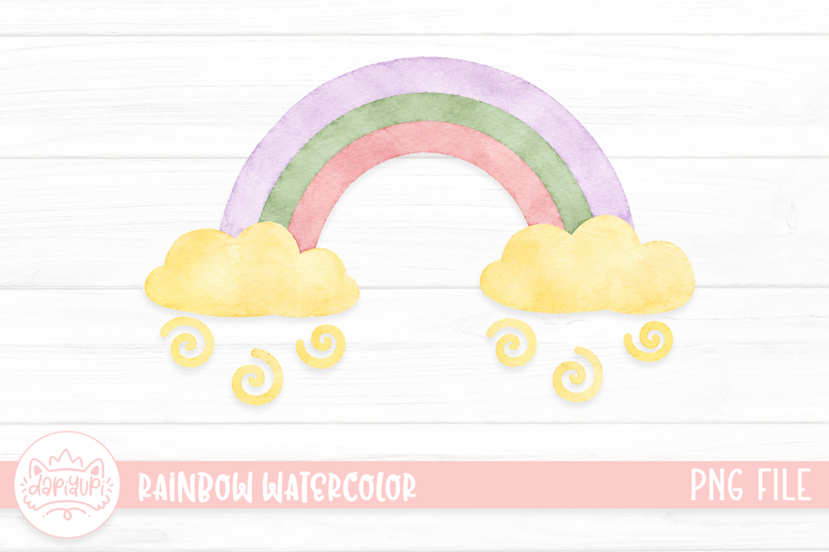 Cute Rainbow Watercolor Illustration