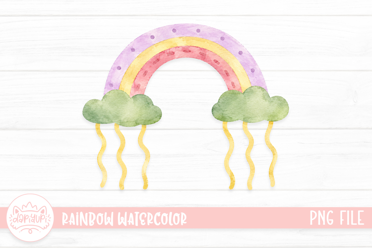 Cute Rainbow Watercolor Illustration