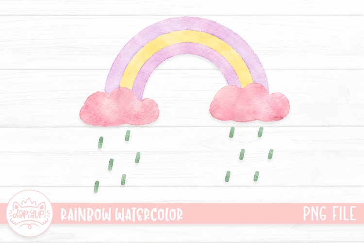 Cute Rainbow Watercolor Illustration