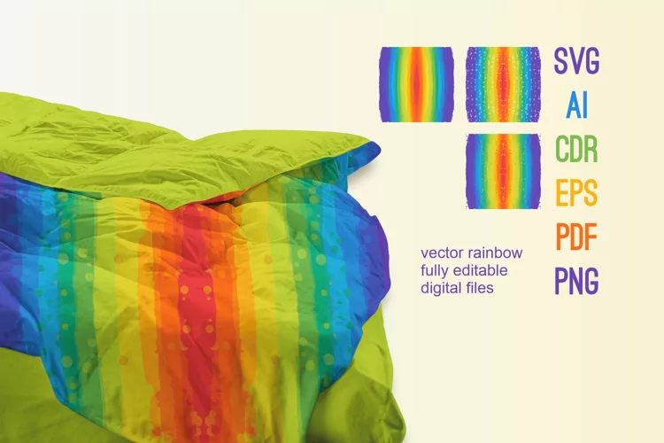 Rainbow Colors Scalable Vector Files AI, SVG, EPS, PDF