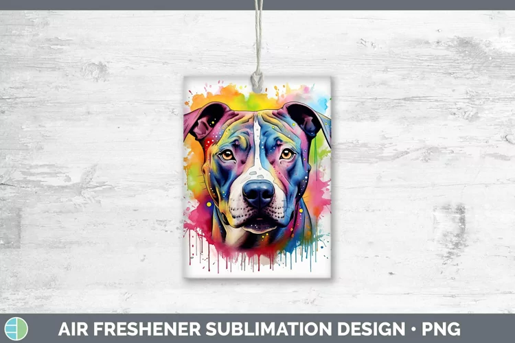 Rainbow Dog American Staffordshire Air Freshener Sublimation