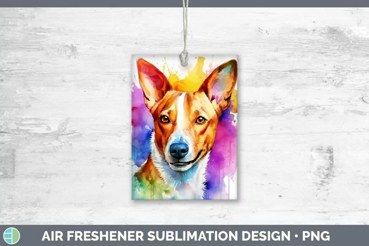 Rainbow Dog Basenji Air Freshener Sublimation Car Freshener