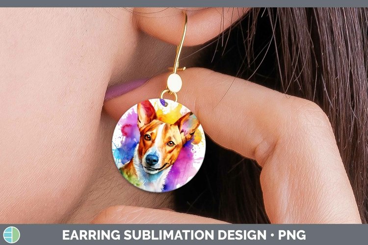 GorgeousRainbow Dog Round Earrings design.
