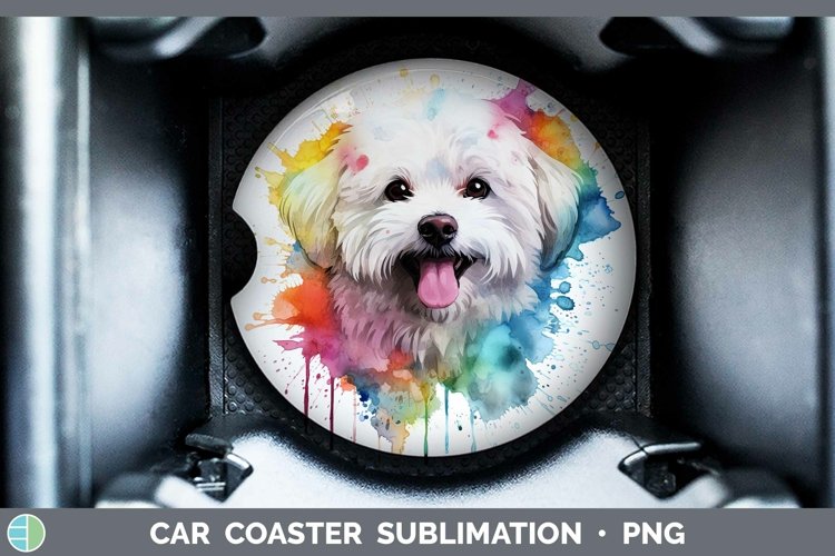 GorgeousRainbow Dog Car Coaster design.