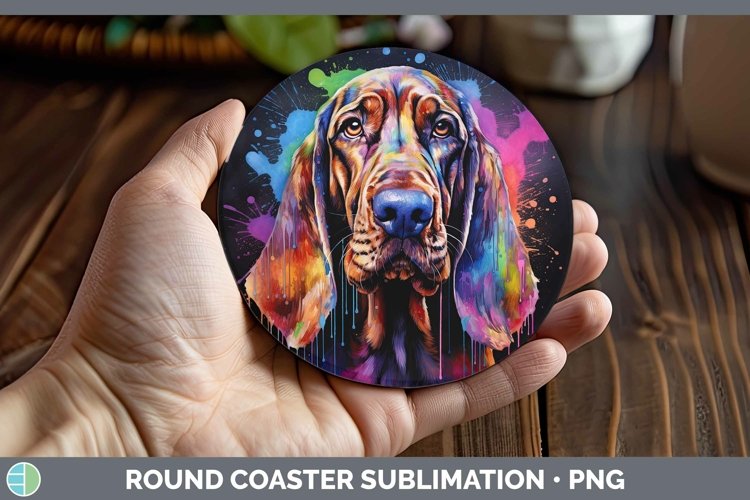 GorgeousRainbow Dog Round Coaster design.