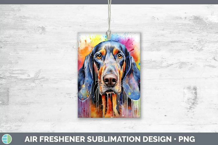 Rainbow Dog Bluetick Coonhound Air Freshener Sublimation Car