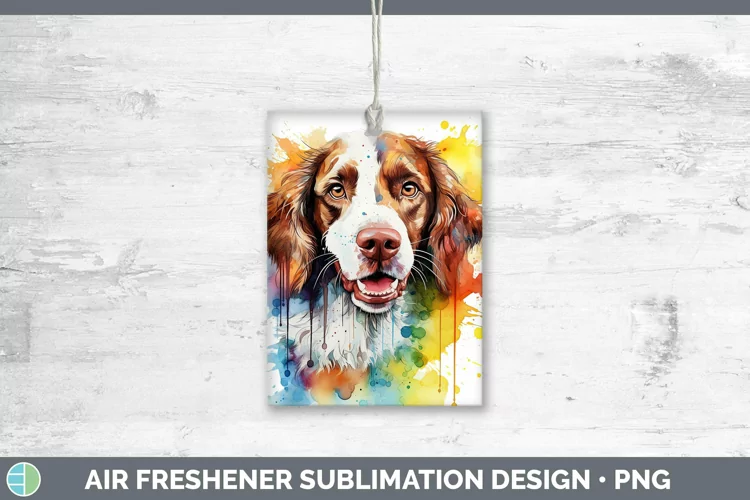 Rainbow Dog Brittany Dog Air Freshener Sublimation Car Fresh
