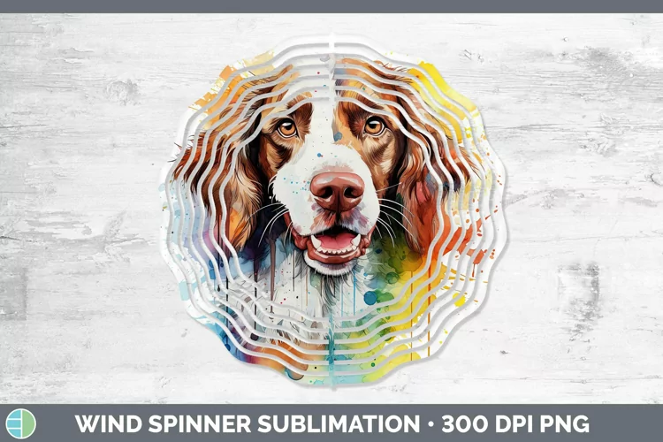 Rainbow Dog Brittany Dog Wind Spinner Sublimation Spinner De