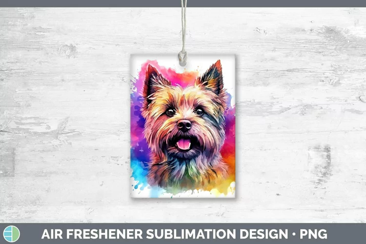 Rainbow Dog Cairn Terrier Air Freshener Sublimation Car Fres
