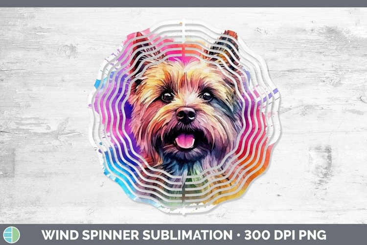 Rainbow Dog Cairn Terrier Wind Spinner Sublimation Spinner D