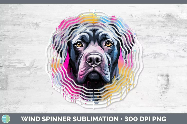 Rainbow Dog Cane Corso Wind Spinner Sublimation Spinner Desi