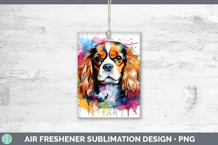 Rainbow Dog Cavalier King Charles Spaniel Air Freshener Subl