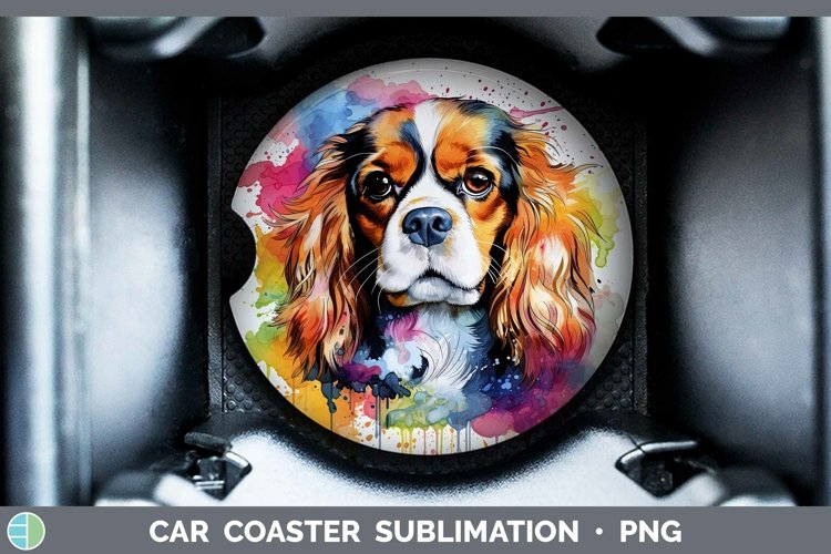 GorgeousRainbow Dog Car Coaster design.