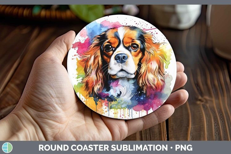 GorgeousRainbow Dog Round Coaster design.