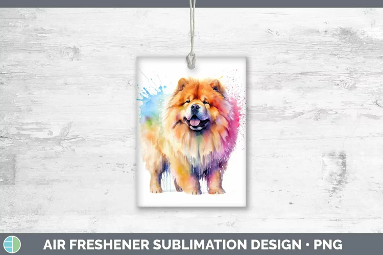 Rainbow Dog Chow Chow Air Freshener | Sublimation Car Freshe
