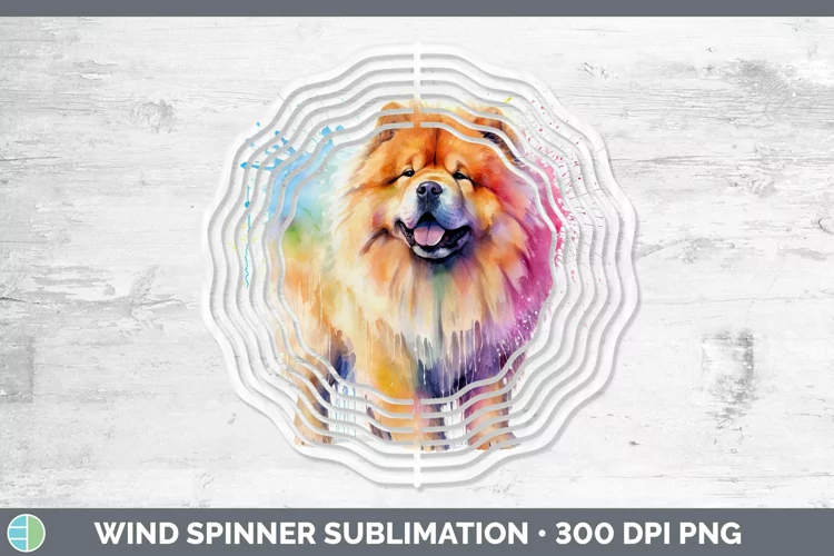 Rainbow Dog Chow Chow Wind Spinner Sublimation Spinner Desig