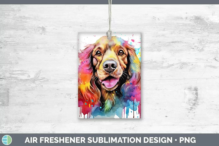 Rainbow Dog Cocker Spaniel Air Freshener | Sublimation Car F