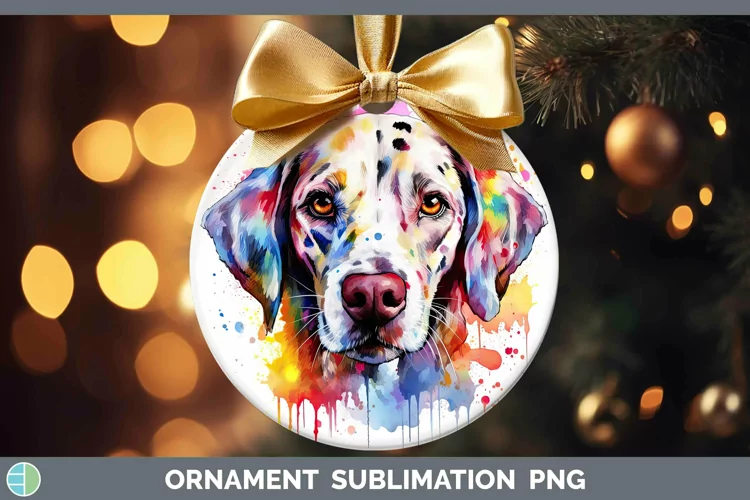 Rainbow Dog Dalmatian Ornament Sublimation Bauble Designs