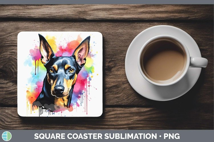 GorgeousRainbow Dog Square Coaster design.